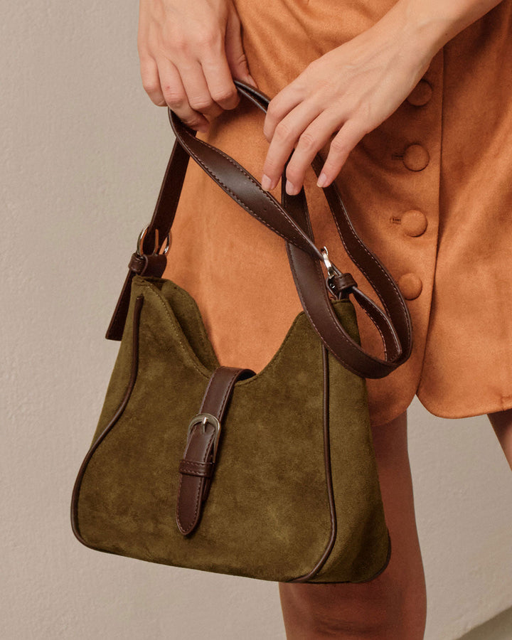 Brown Suede Shoulder Bag