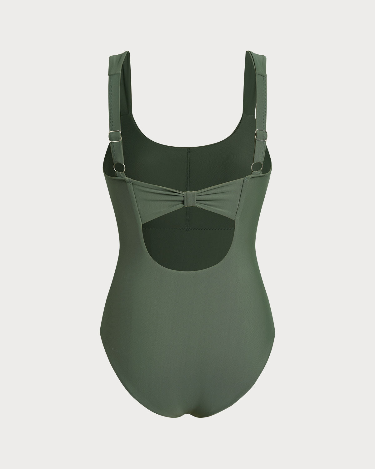 Green U Neck Tummy Control One Piece Swimwear