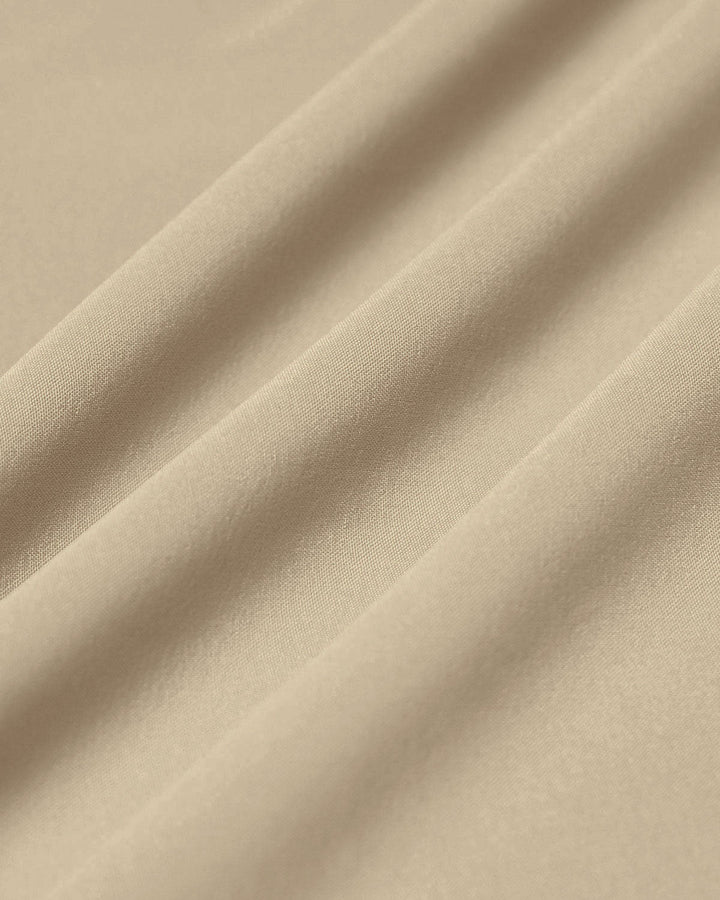 Khaki Square Neck Pocket Slip Midi Dress