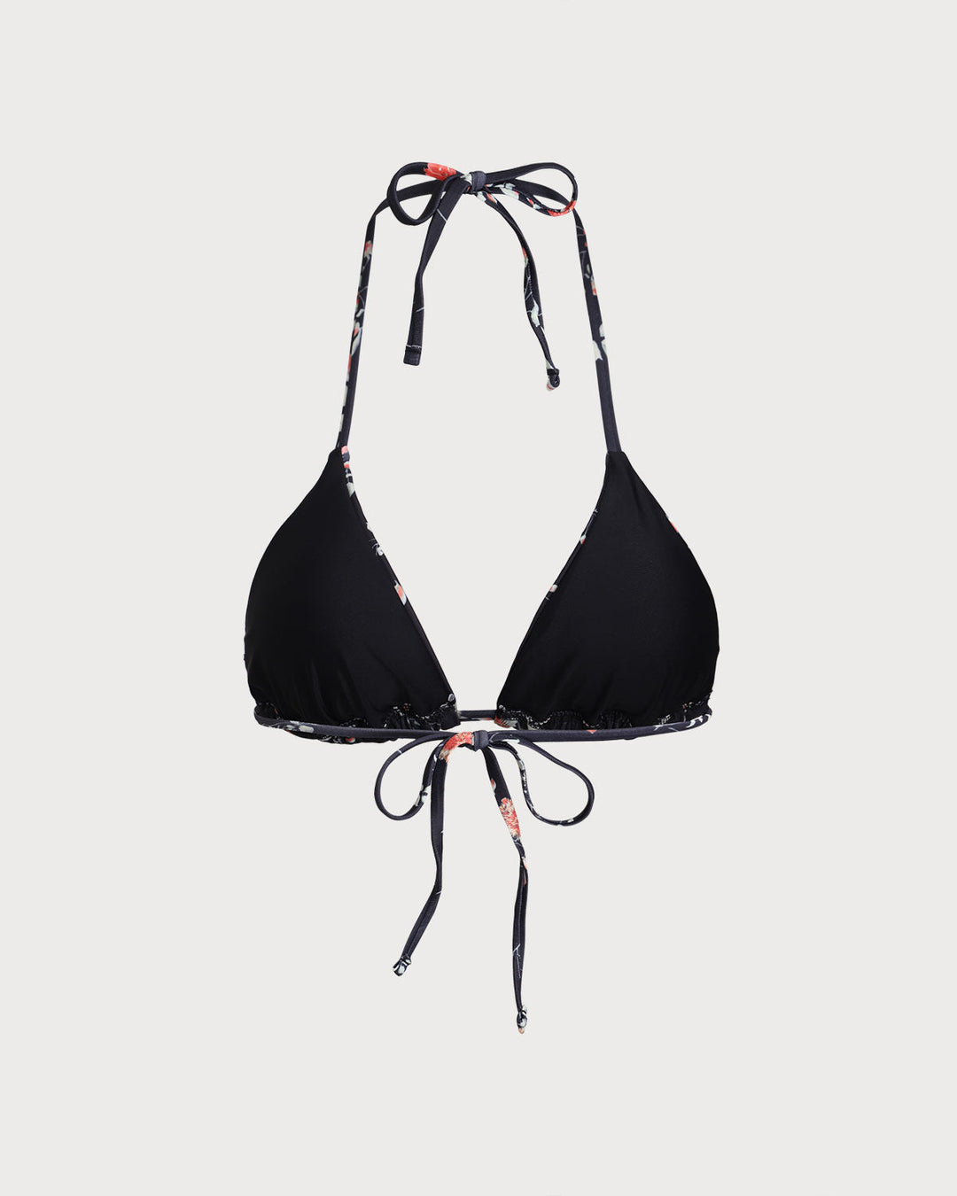 Black Floral Bralette Bikini Top