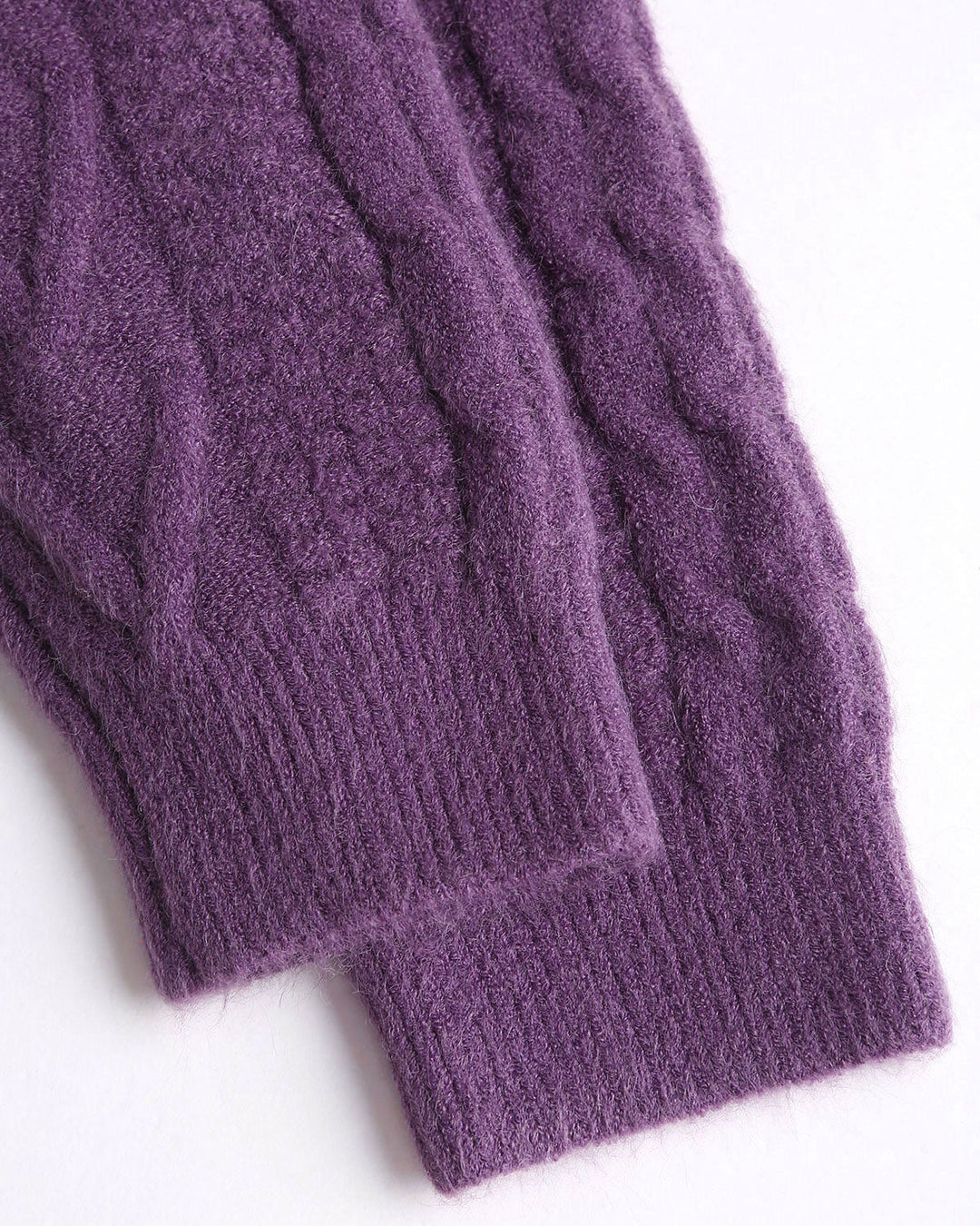Purple Round Neck Loose Sweater