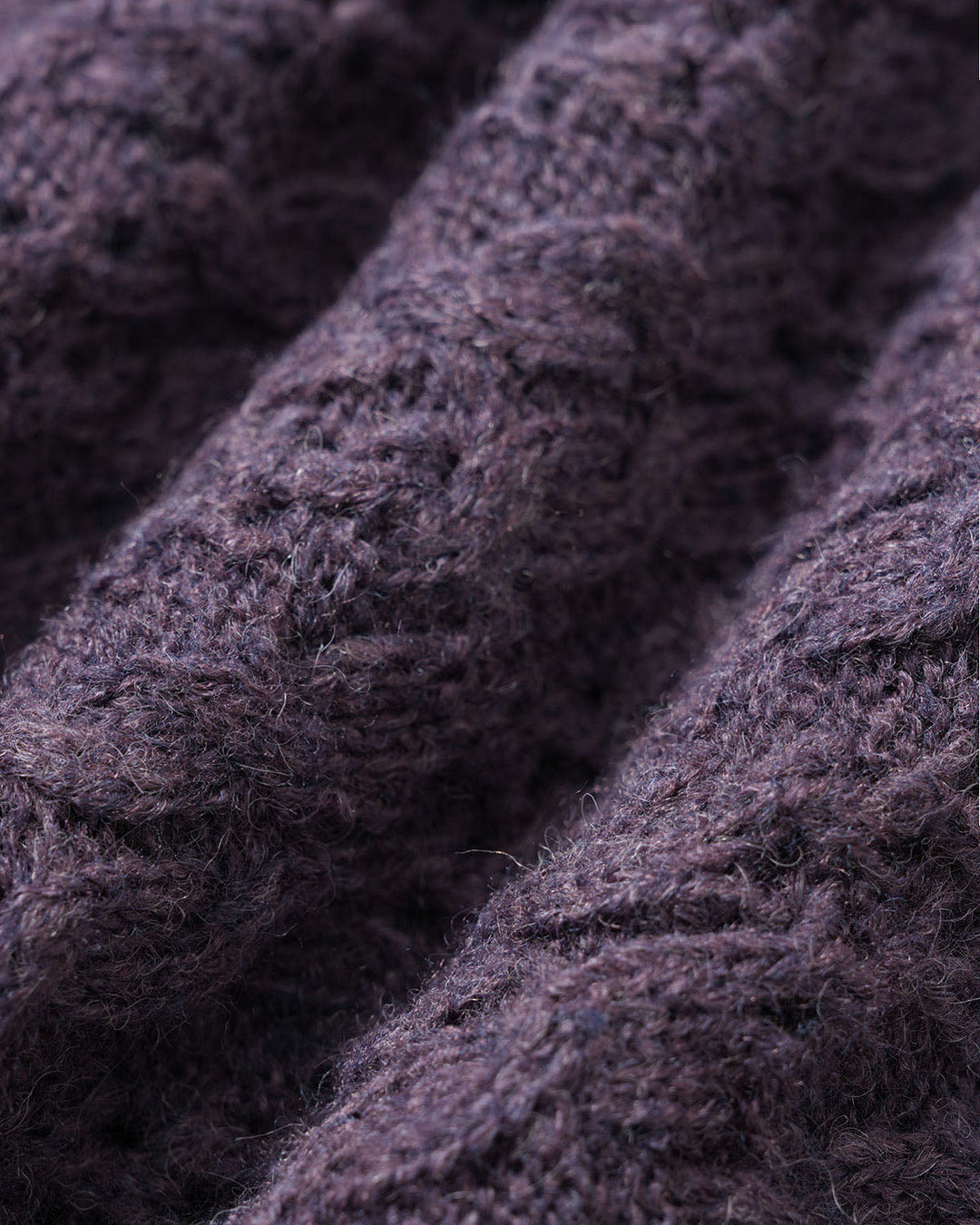 Purple Round Neck Slim Knit Cardigan