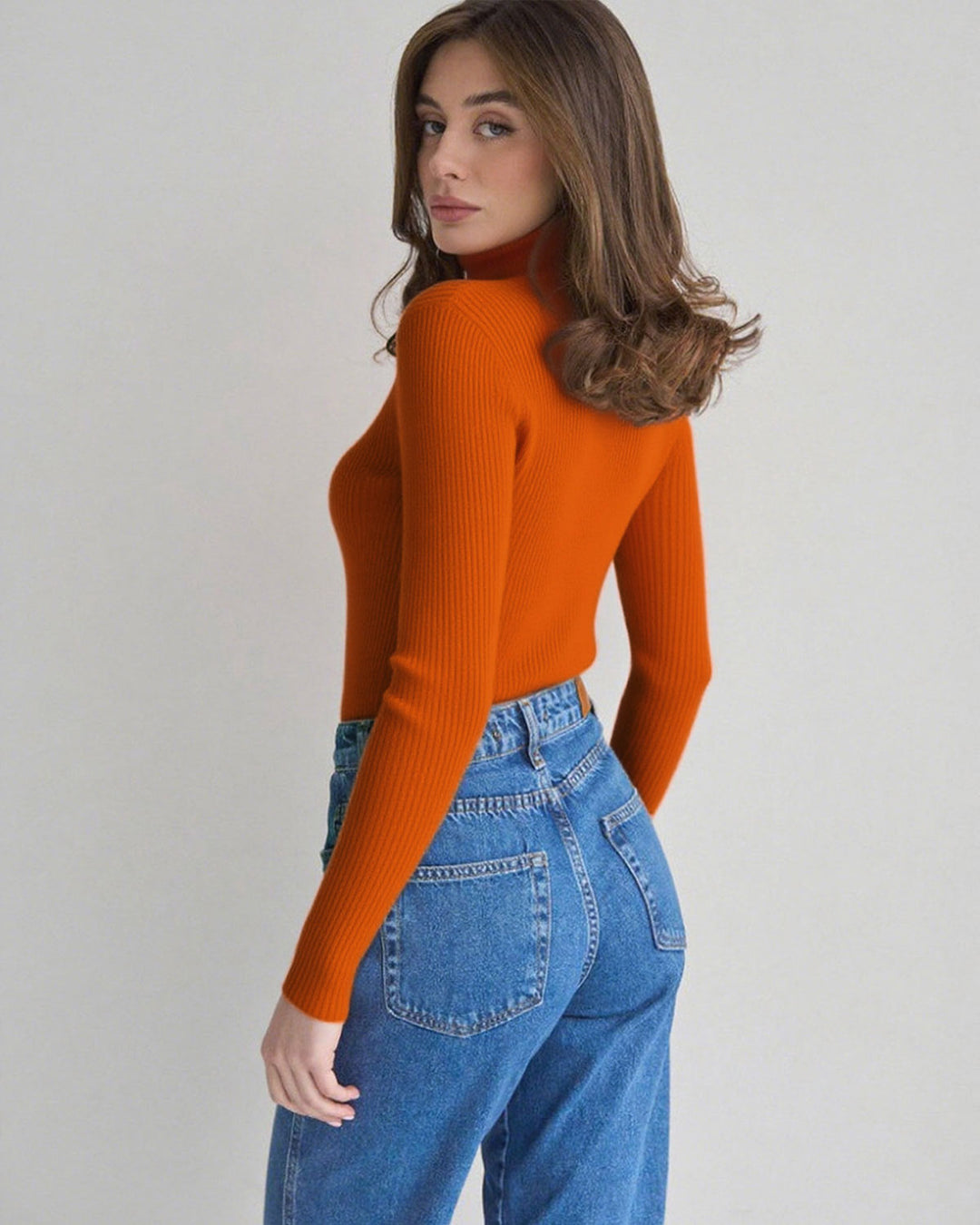 Brick Red Turtle Pullover Sweater