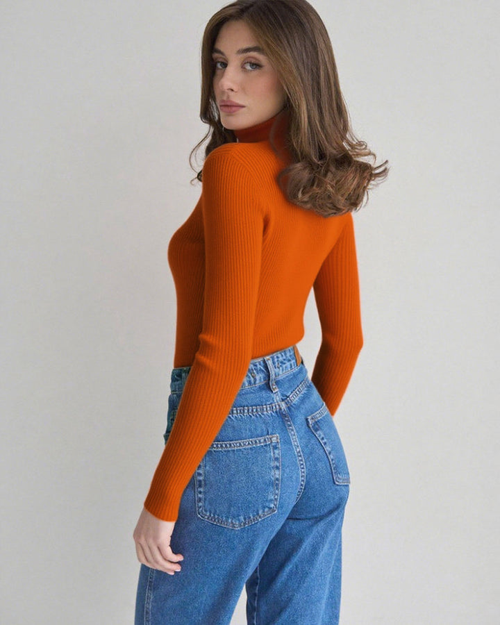 Brick Red Turtle Pullover Sweater