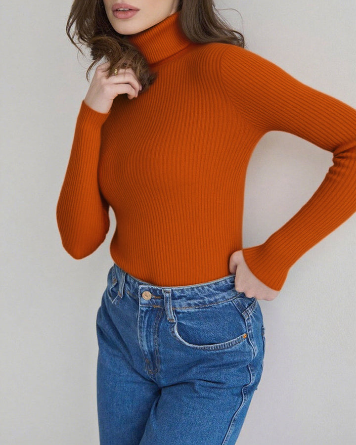 Brick Red Turtle Pullover Sweater