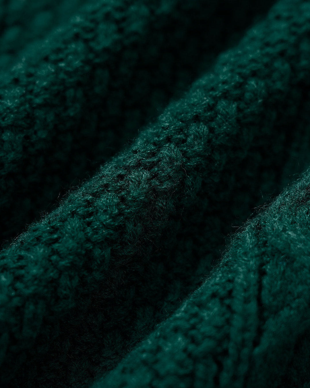 Green Mock Neck Lantern Sleeve Sweater