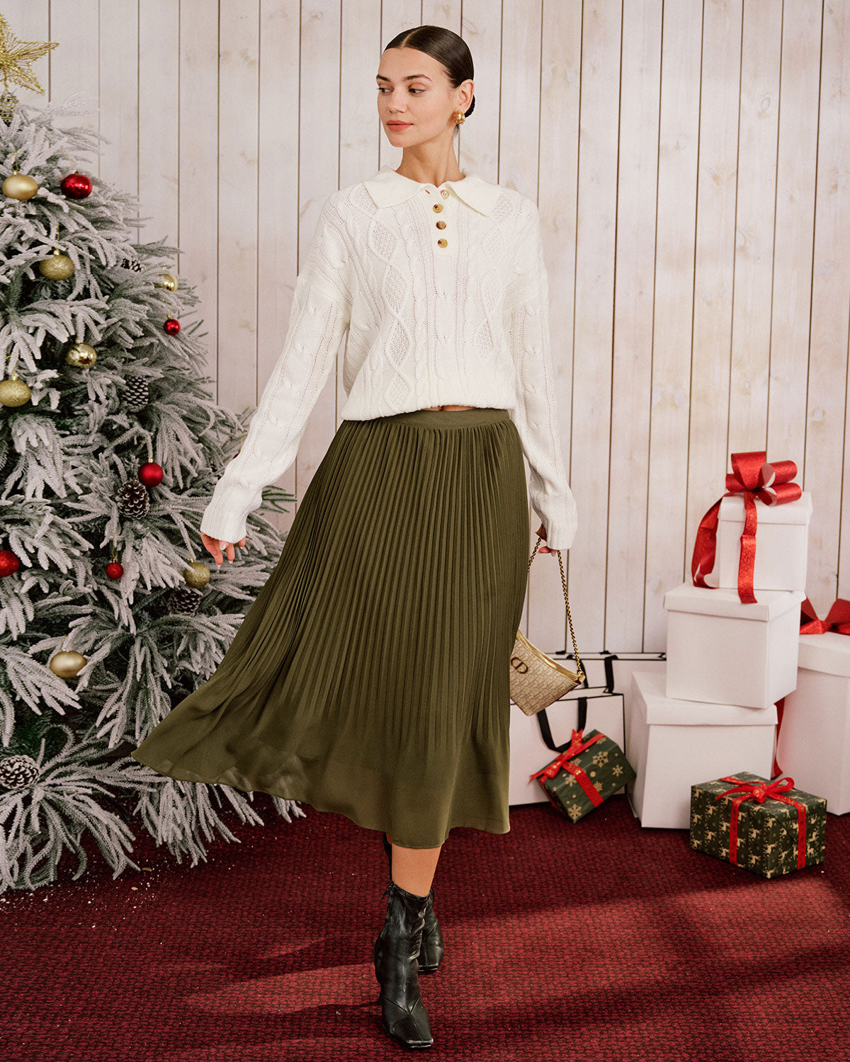 Beige Drop Shoulder Button Sweater