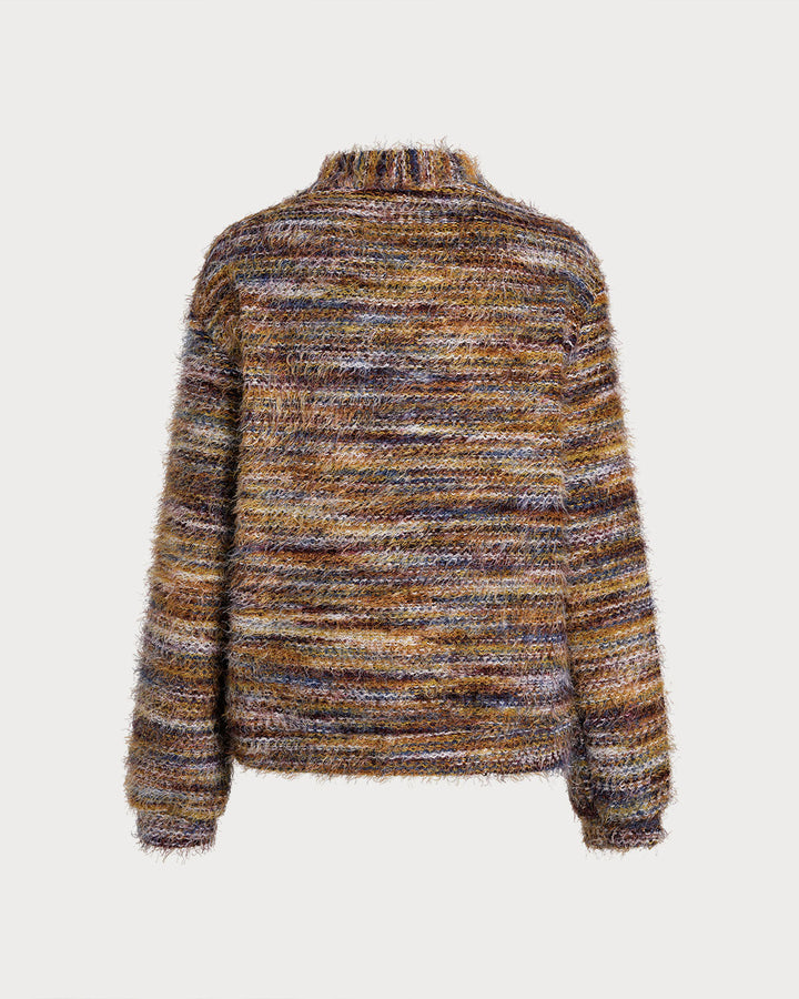 Red Single Breasted Knit Cardigan