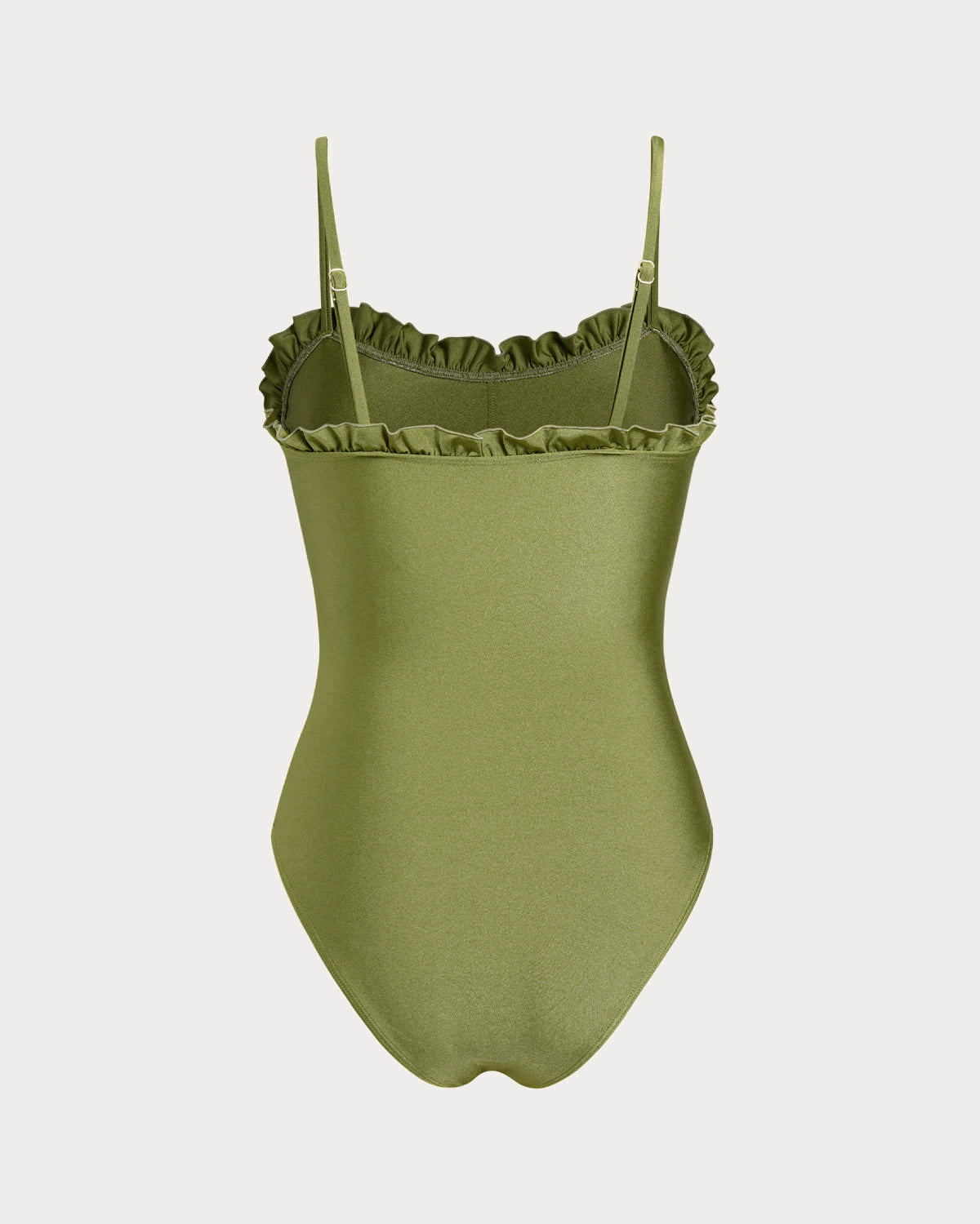 Green Ruffle Bralette One Piece Swimwear