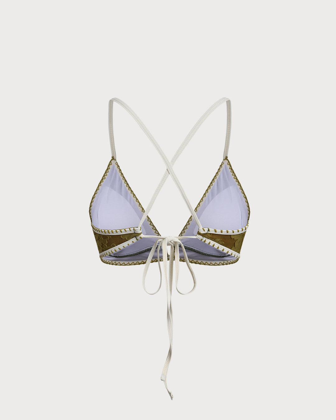 Green Floral Tie-back Triangle Bikini Set