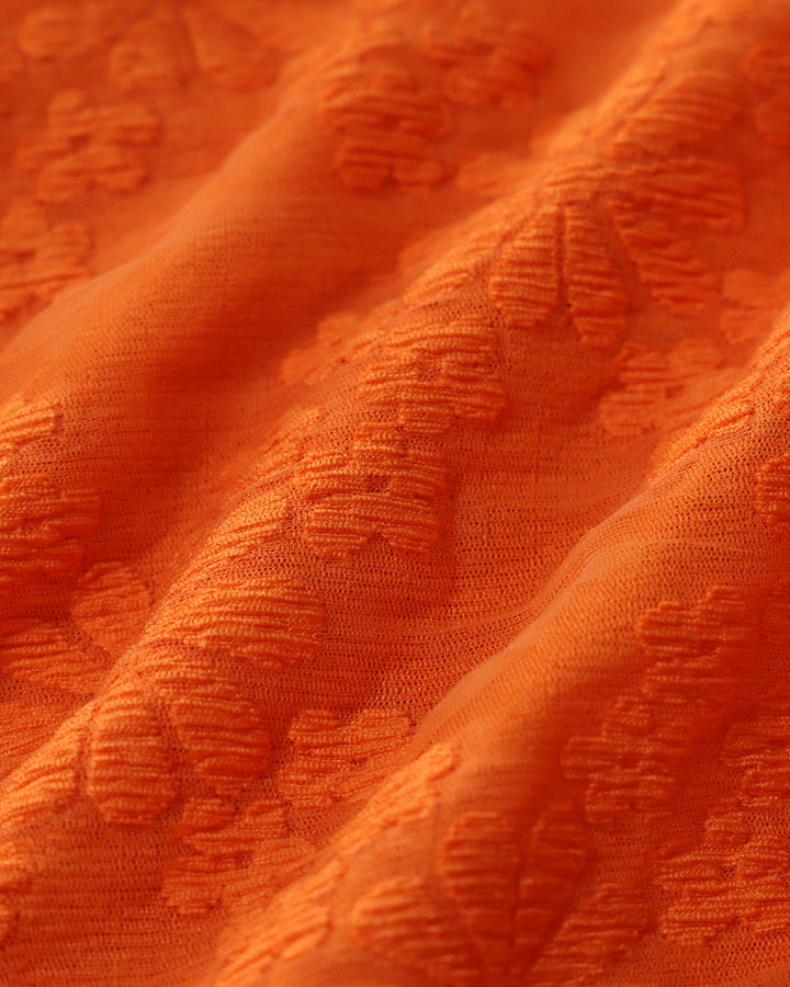 Orange Jacquard Bralette Bikini Set