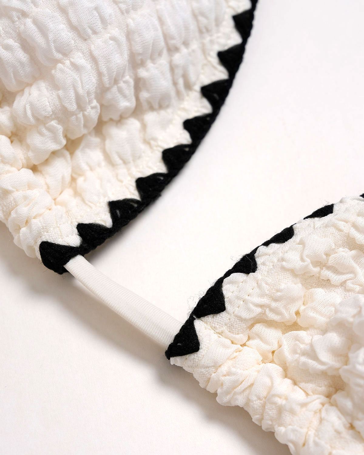 White Contrsting Triangle Bikini Sets