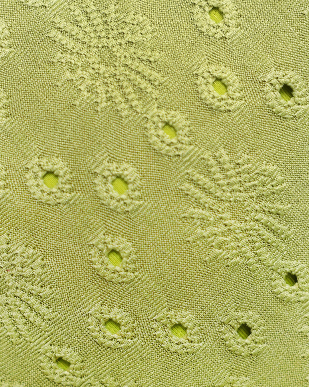 Green Jacquard Drawstring Bikini Top