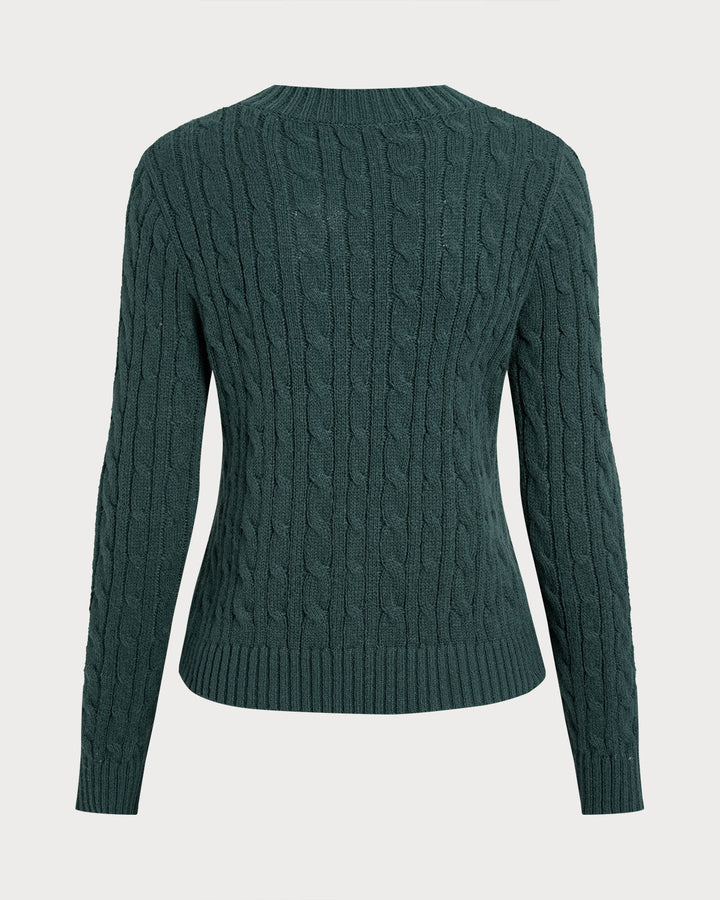 Green Single Breasted Daily Knit Cardigan