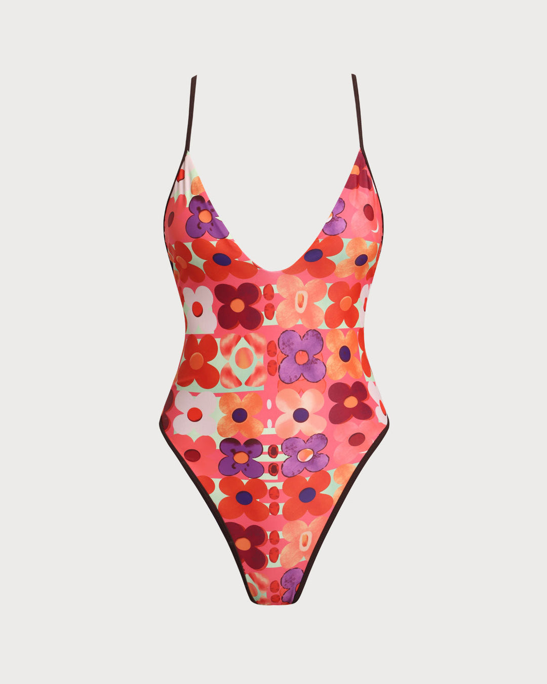 Red Floral One-Piece Swimsuit