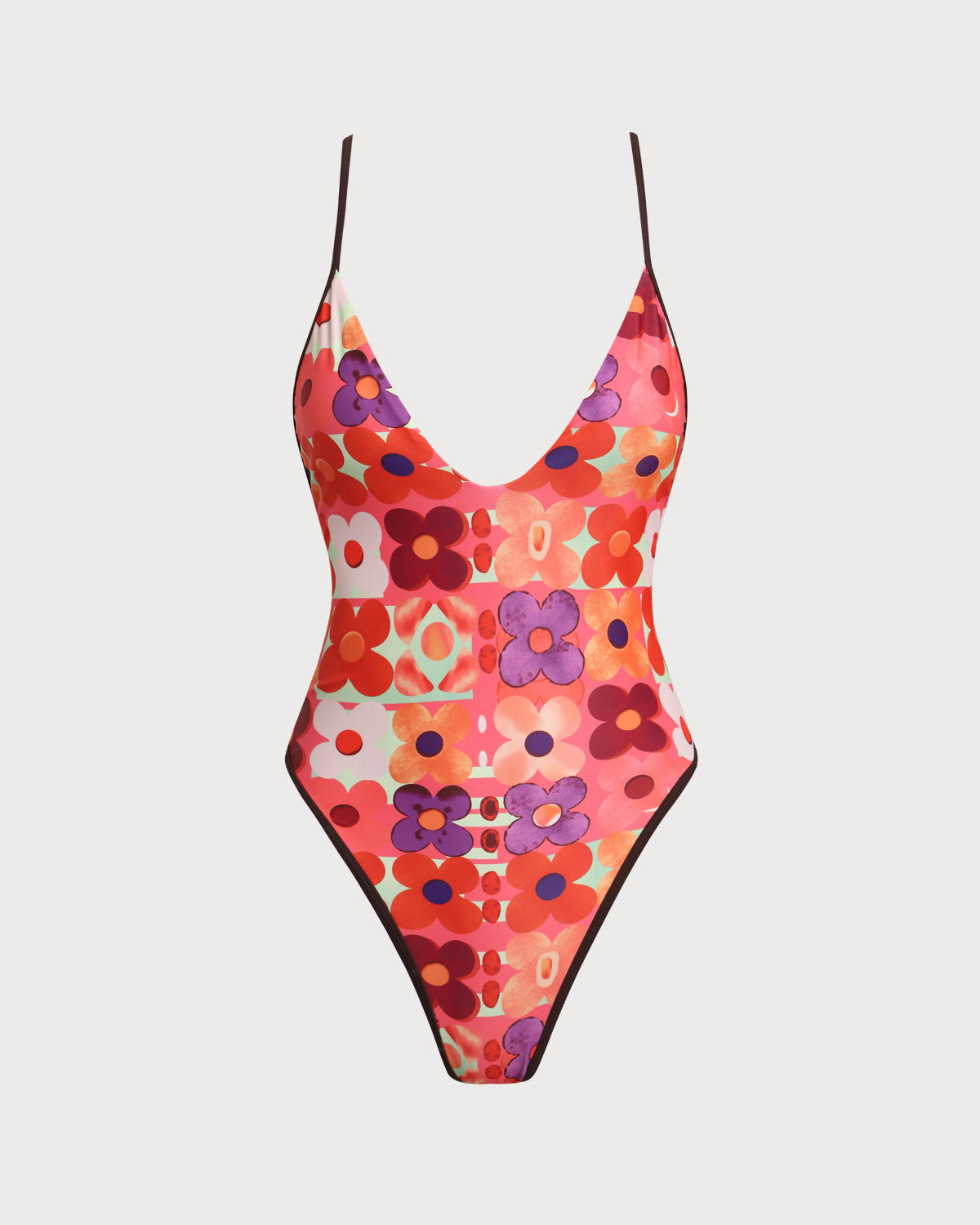 Red Floral One-Piece Swimsuit