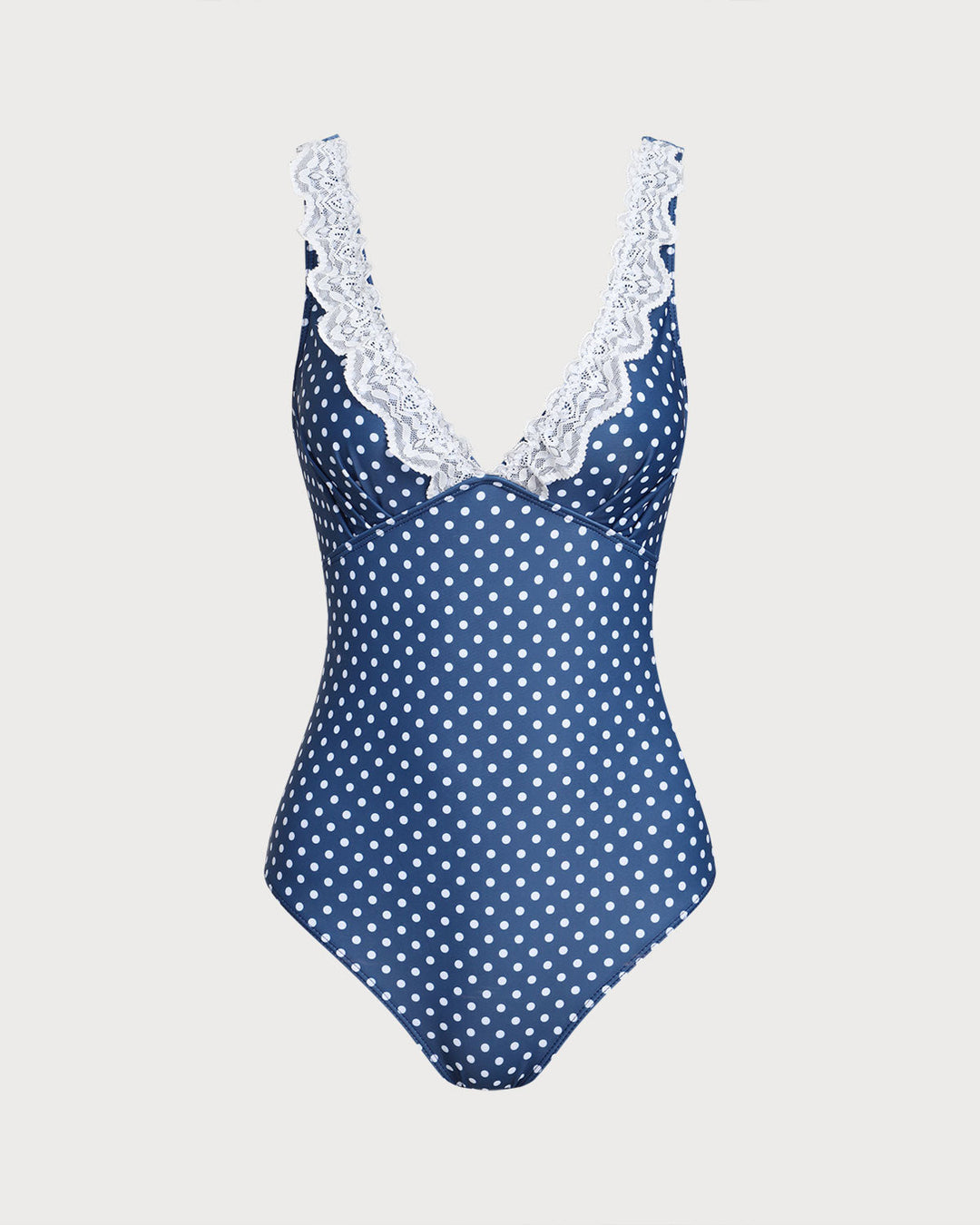 Blue Polka Dot One Piece Swimwear