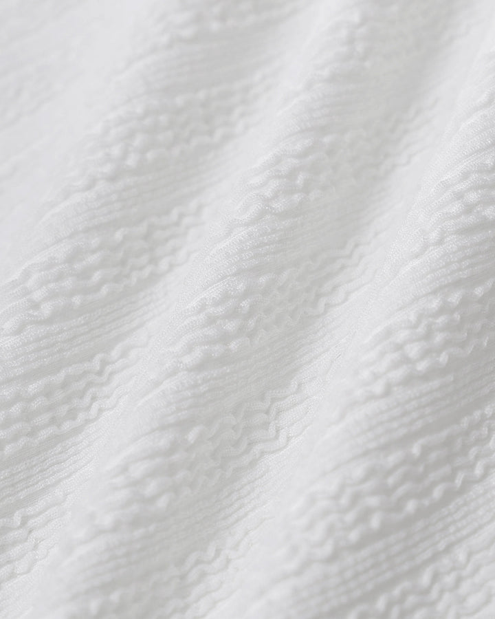 White Bralette Textured One Piece Swimwear