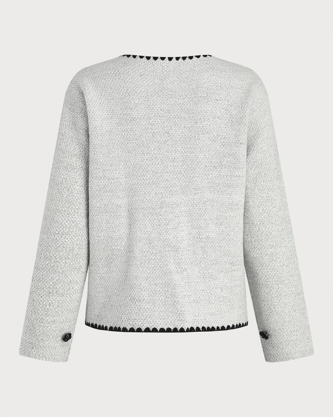 Grey Contrasting Single Breasted Jacket