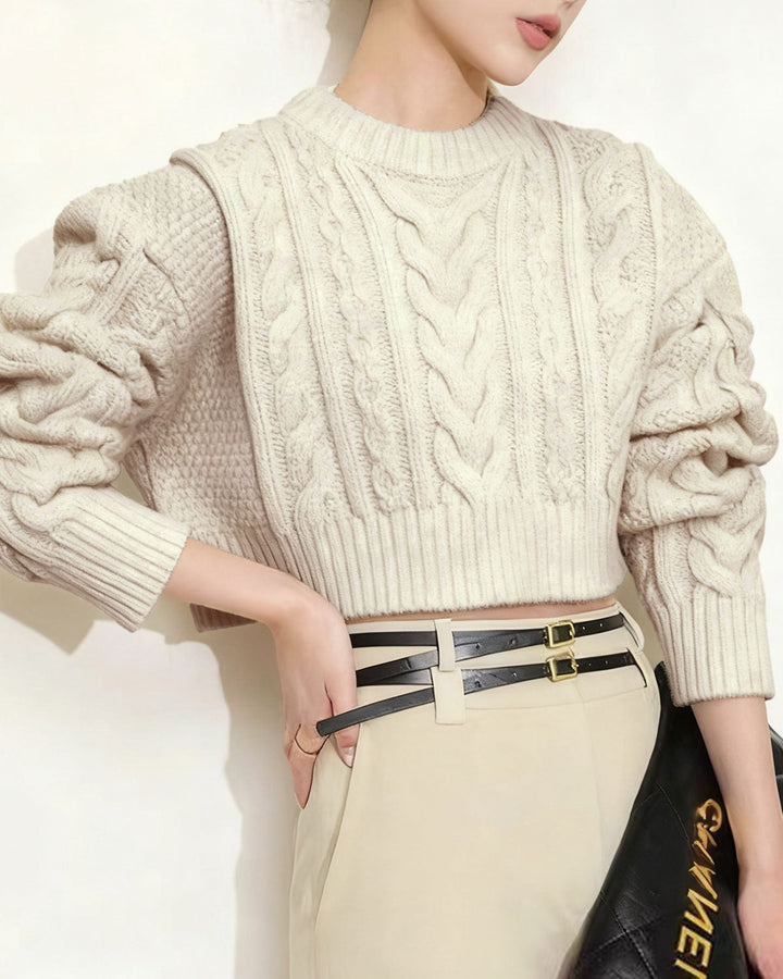 Off White Textured Sweater