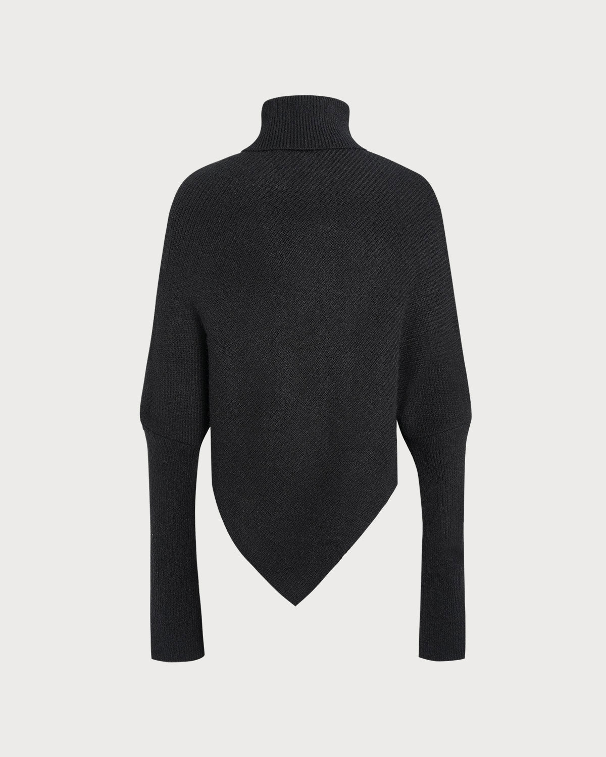 Black Turtle Batwing Sleeve Sweater