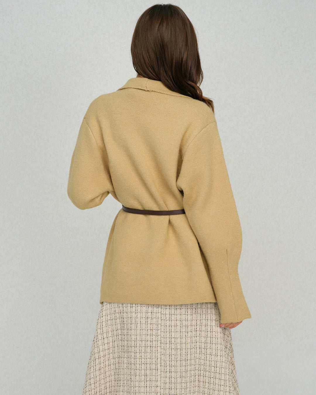 Khaki Single Button Cardigan