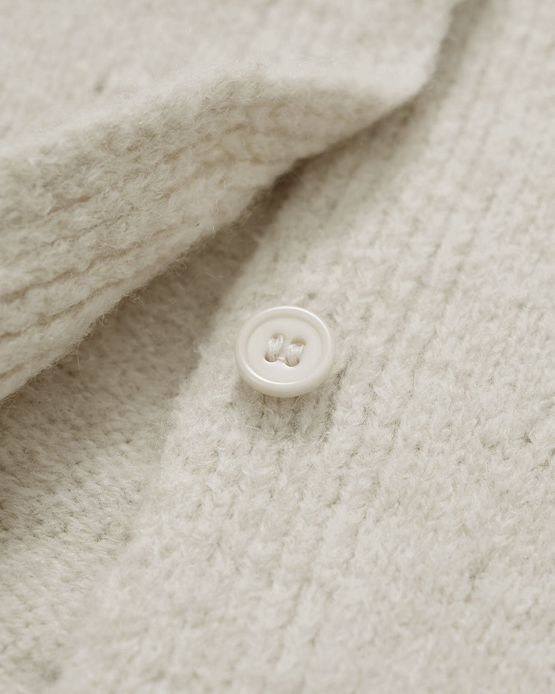 Apricot Round Neck Casual Knit Cardigan