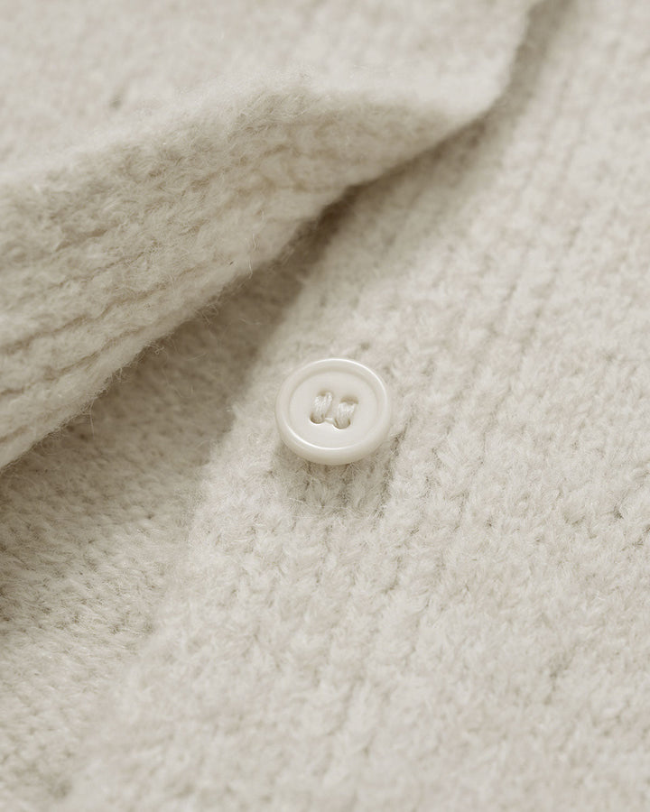 Apricot Round Neck Casual Knit Cardigan