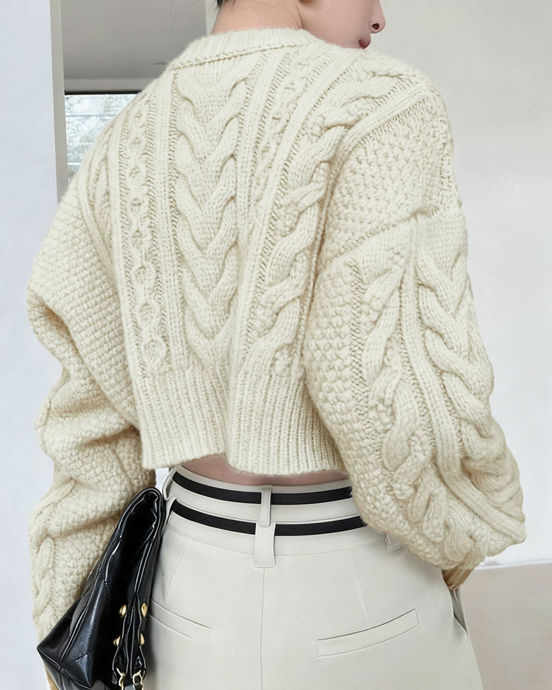 Off White Textured Sweater