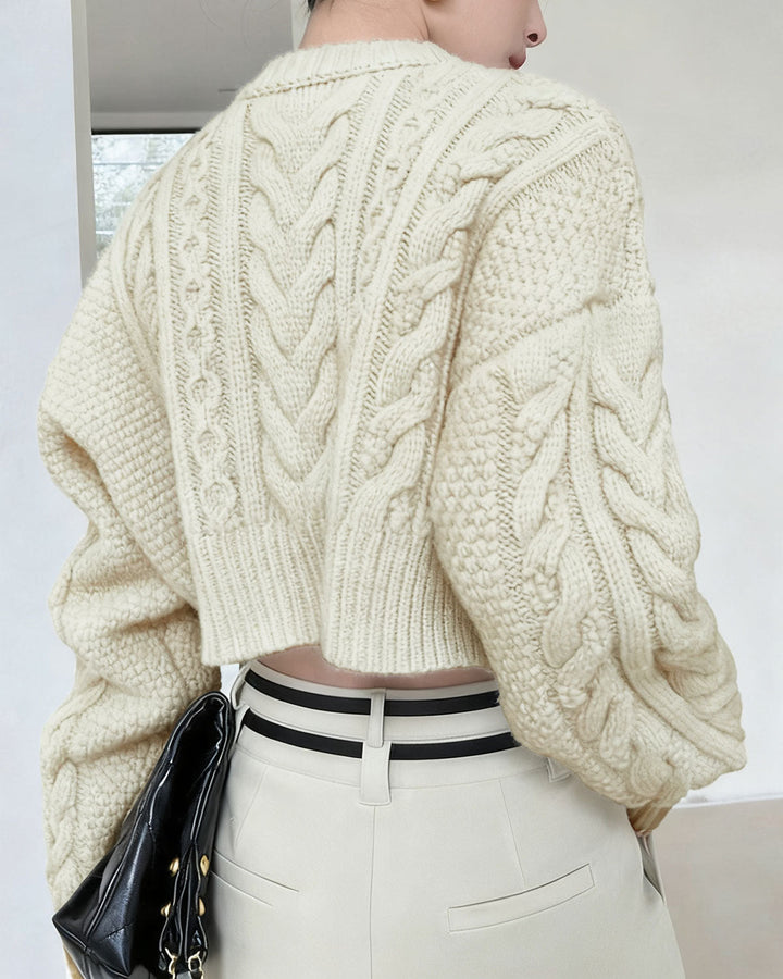 Off White Textured Sweater