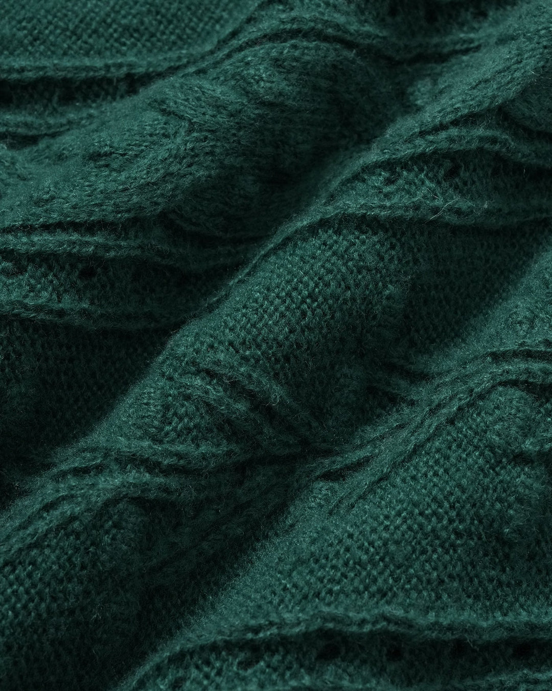 Green Scalloped Lantern Sleeve Sweater