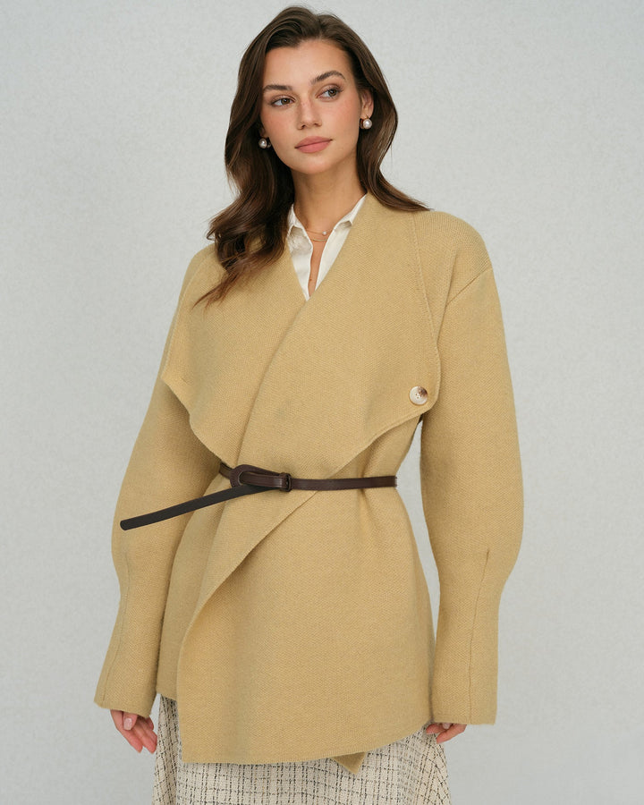 Khaki Single Button Cardigan