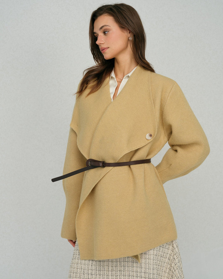 Khaki Single Button Cardigan