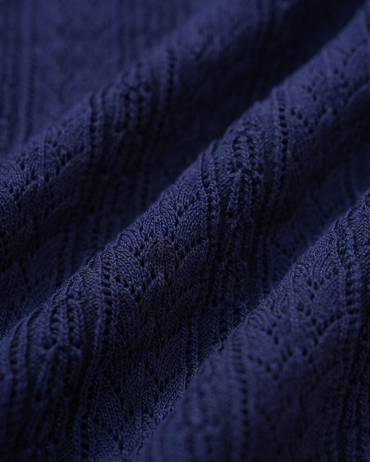 Navy Single Breasted Knit Cardigan