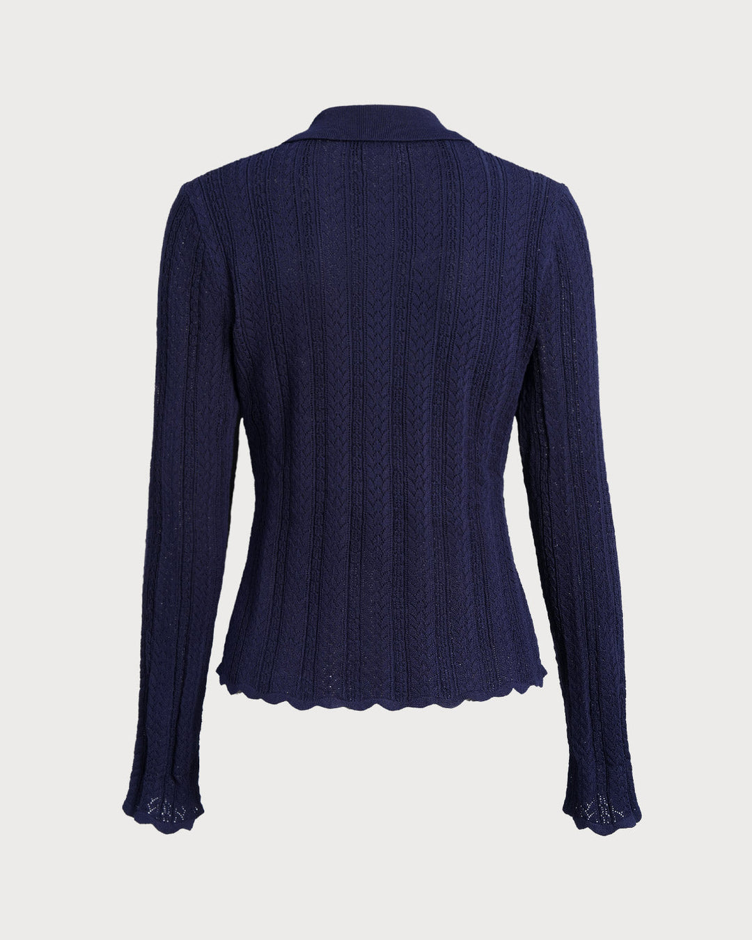 Navy Single Breasted Knit Cardigan