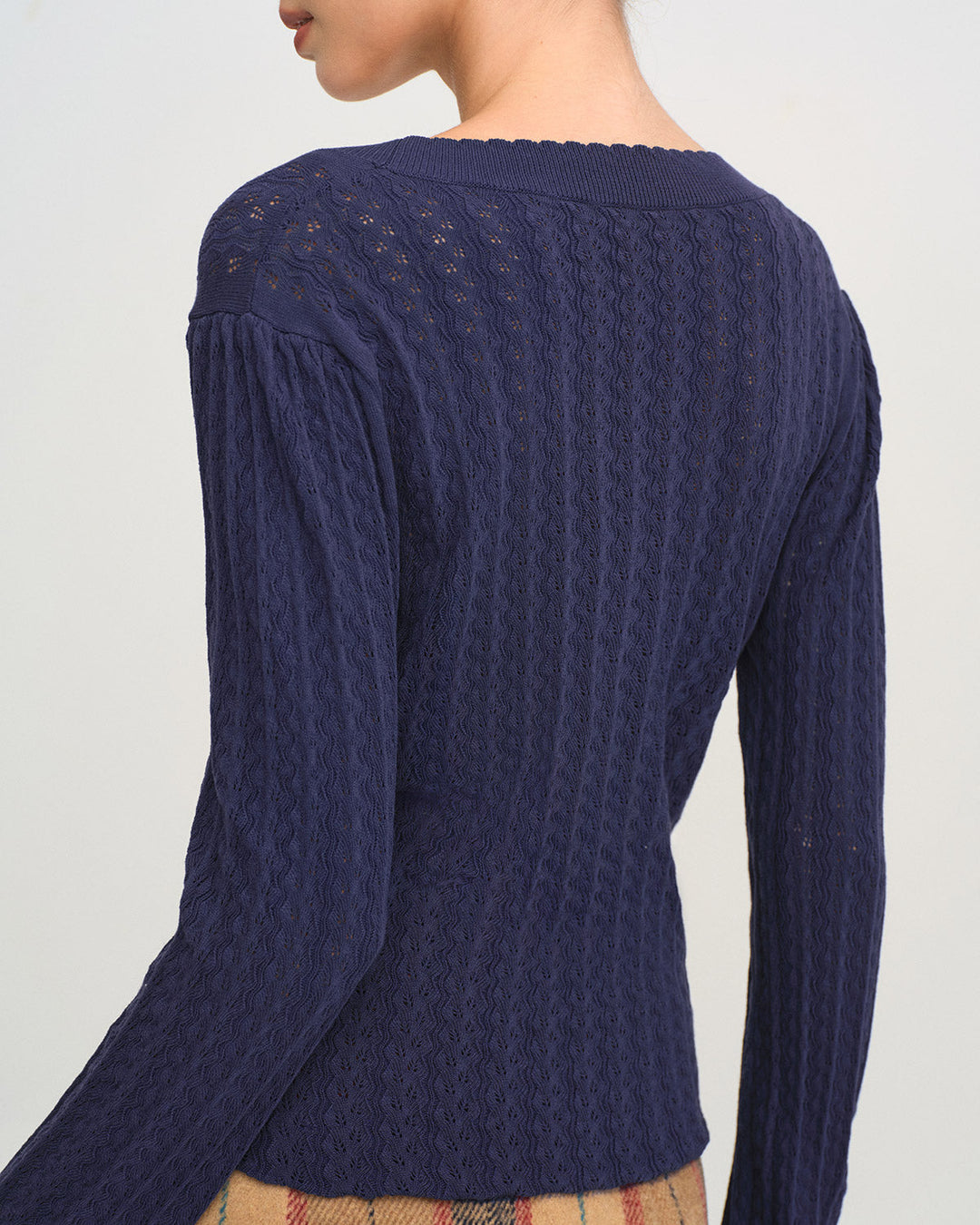 Navy V Neck Knit Cardigan