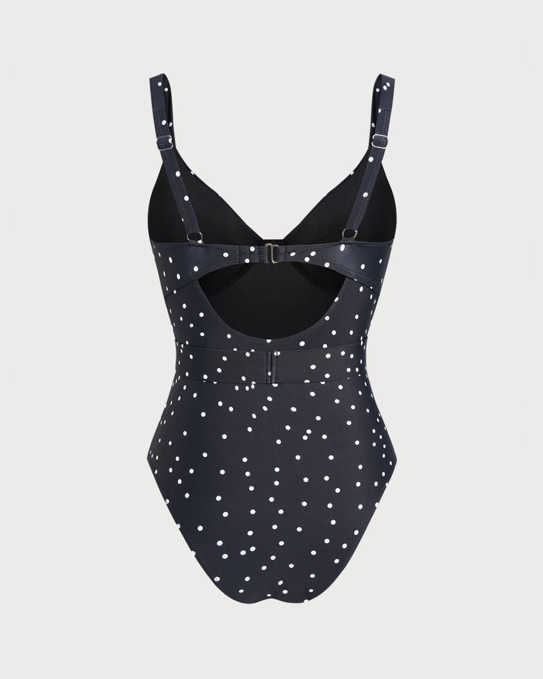 Black Polka Dots One Piece Swimwear