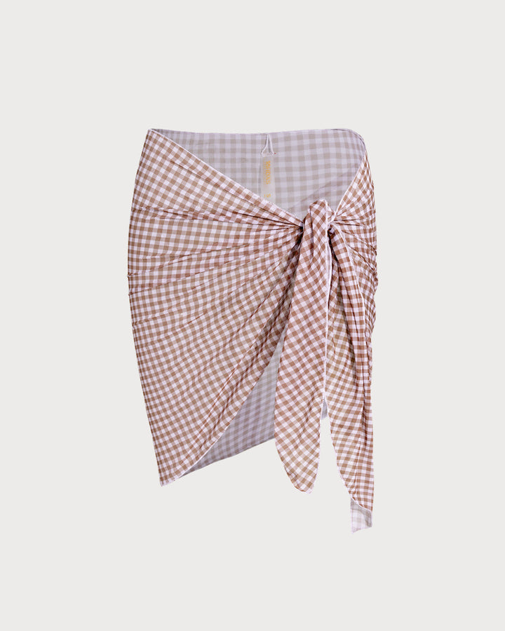 Coffee Plaid Cover-up