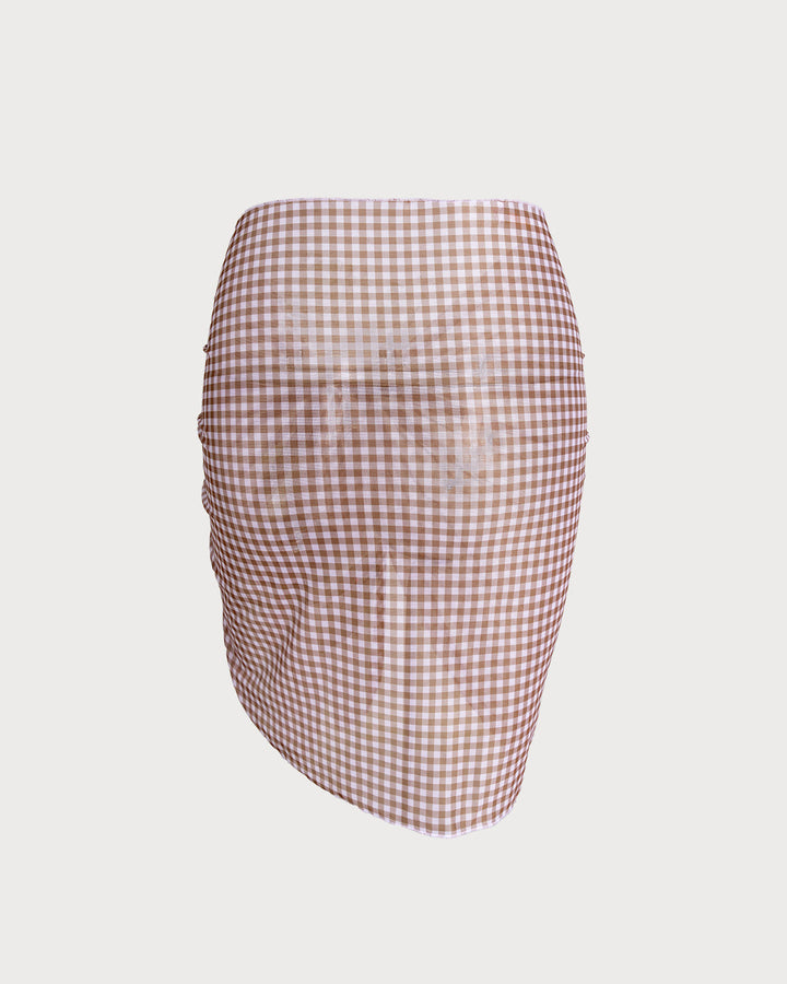 Coffee Plaid Cover-up