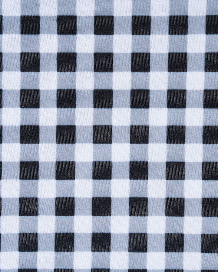 Black Plaid One Piece Swimwear