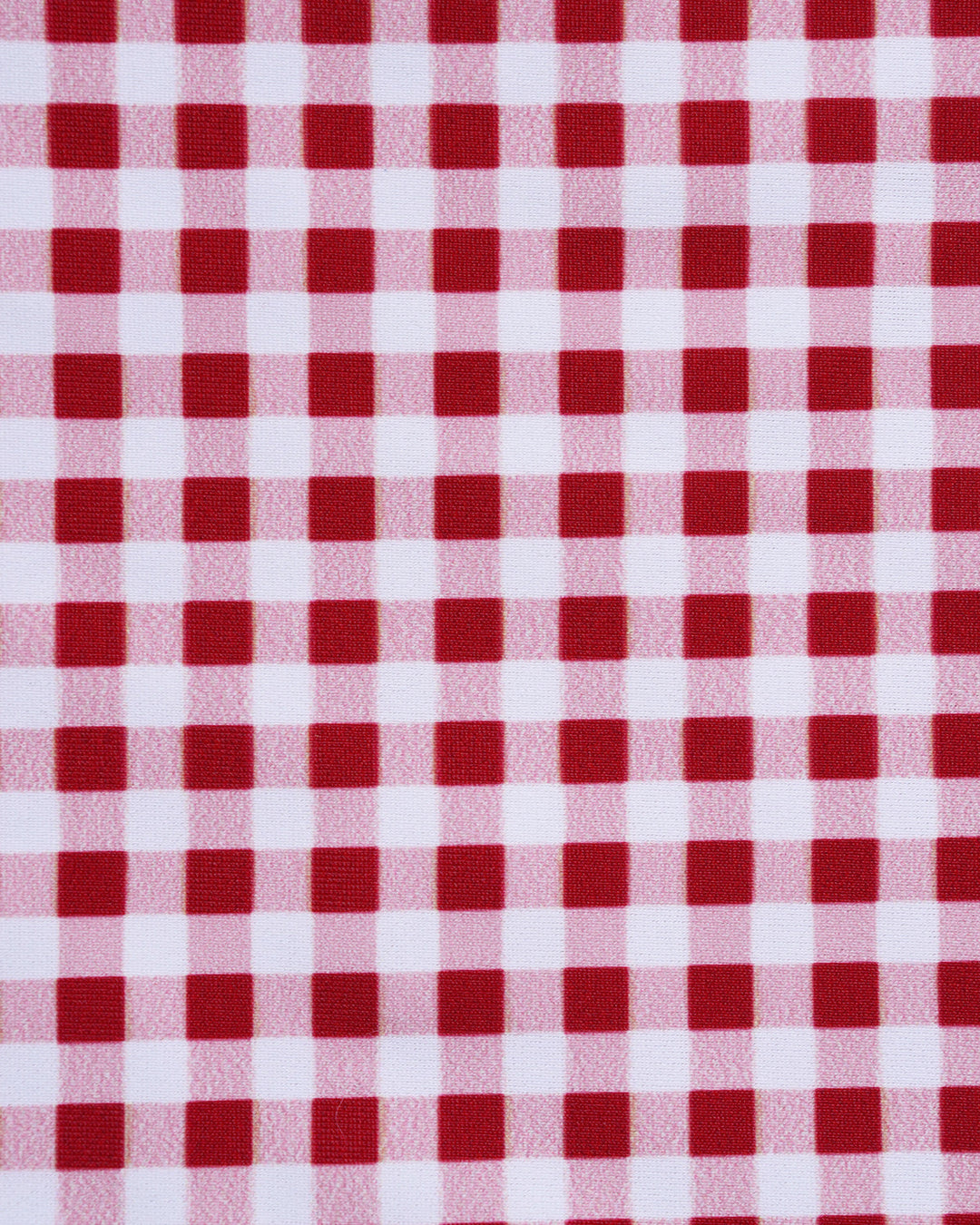 Wine Red Plaid One Piece Swimwear