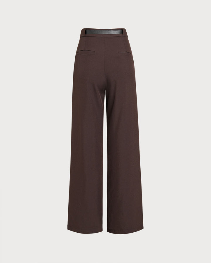 Coffee Natural Waisted Pocket Casual Pants