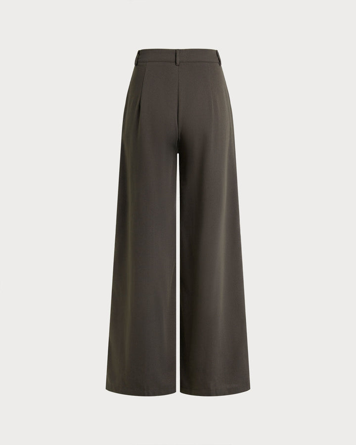 Coffee Natural Waisted Straight Pants