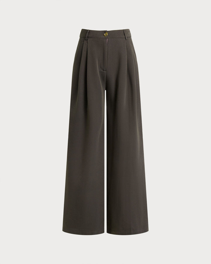 Coffee Natural Waisted Straight Pants