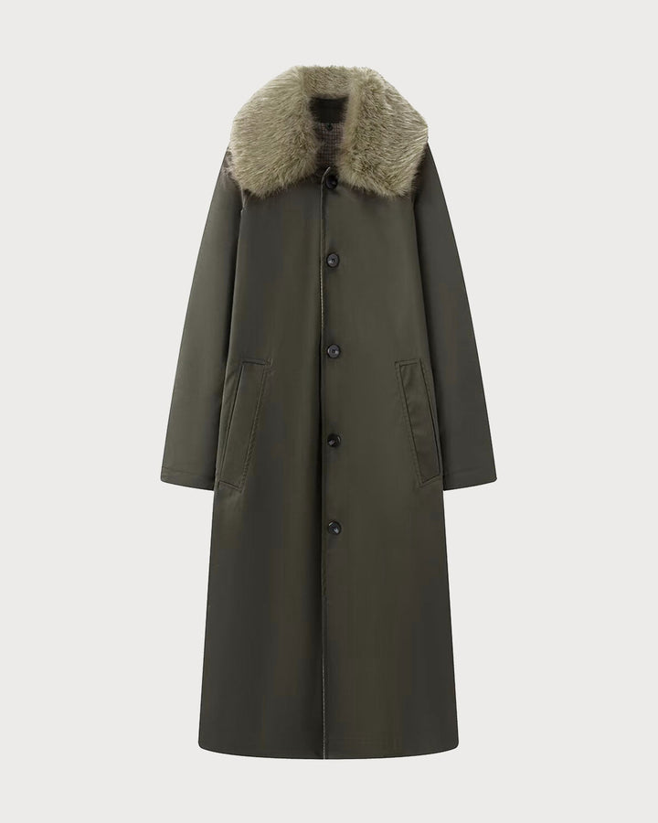 The Bianca Fur Collar Reverible Long Coat