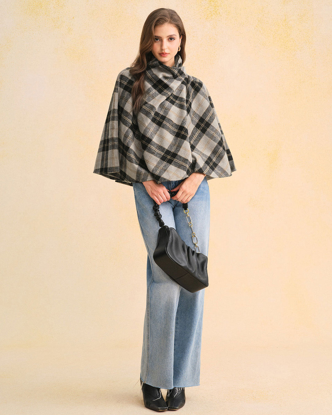 Coffee Plaid Turtle Coat