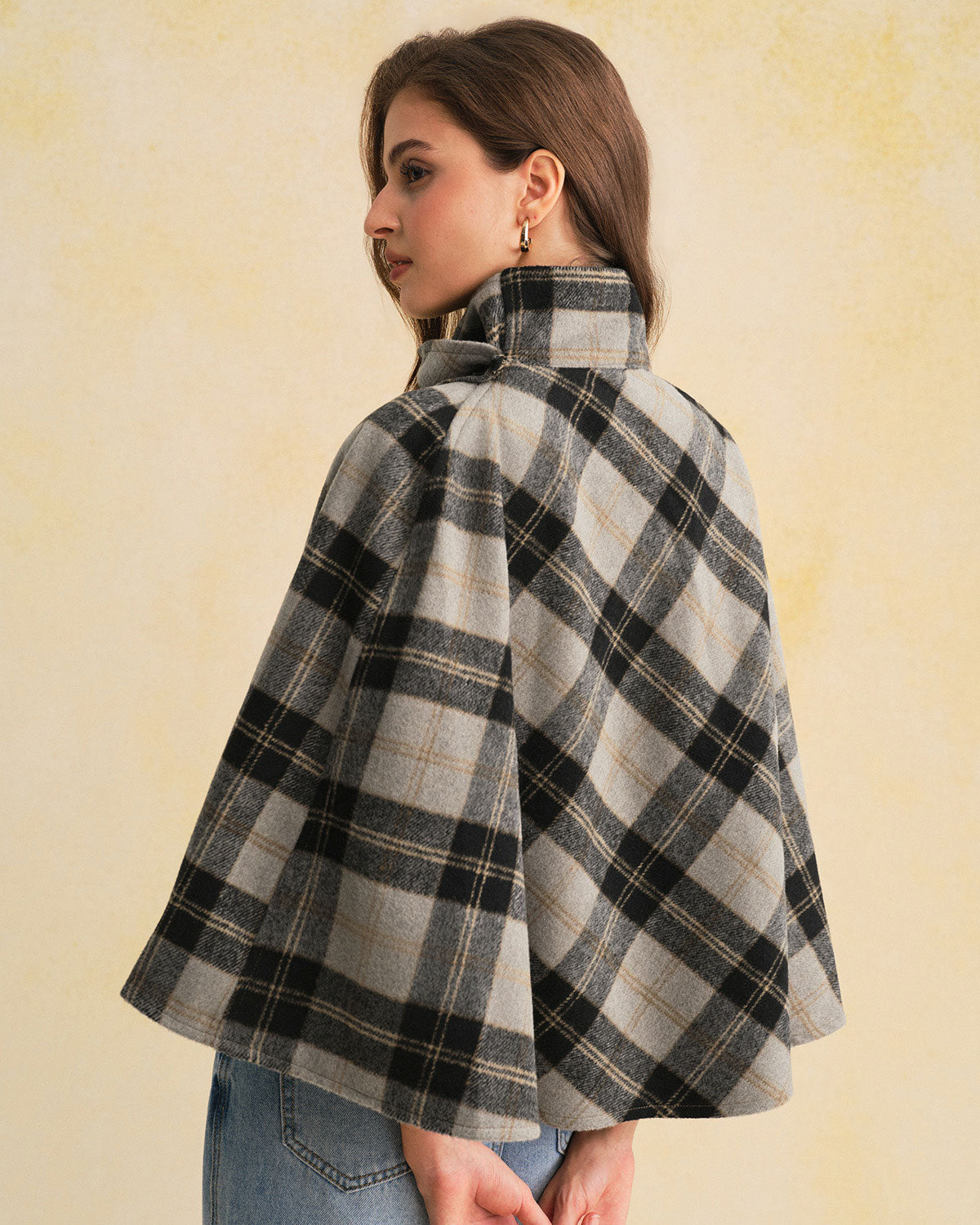 Coffee Plaid Turtle Coat