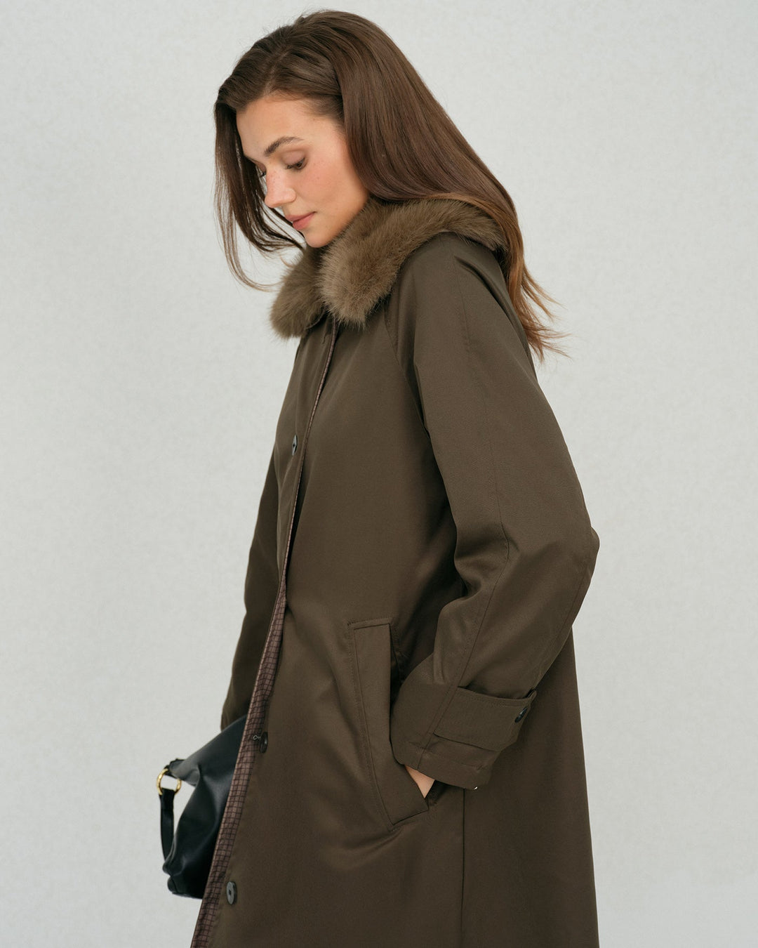 The Bianca Fur Collar Reverible Long Coat