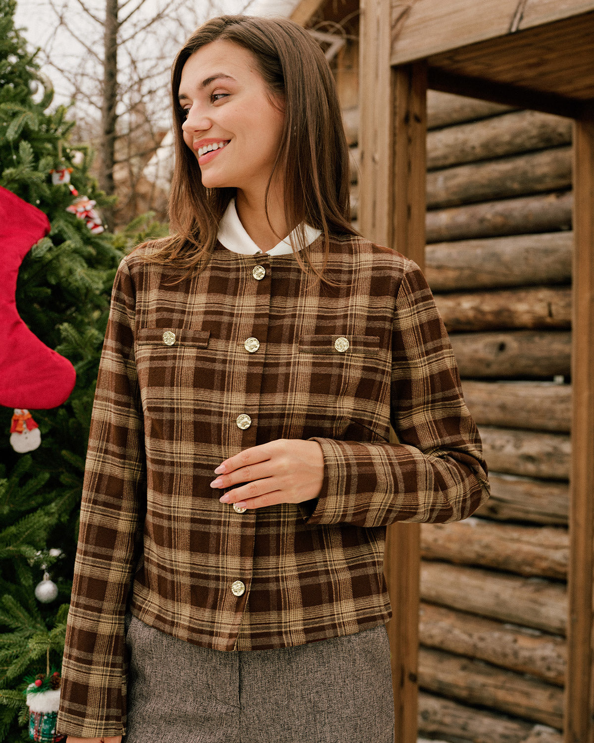 The Riviera Plaid Single Breasted Jacket