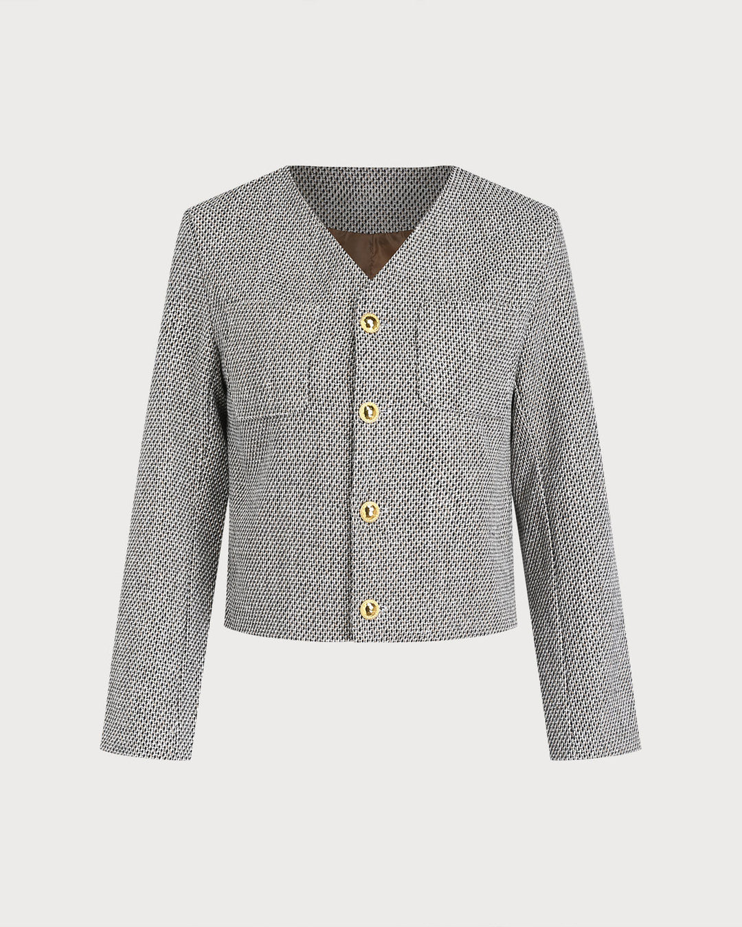 Brown Single Breasted Casual Jacket